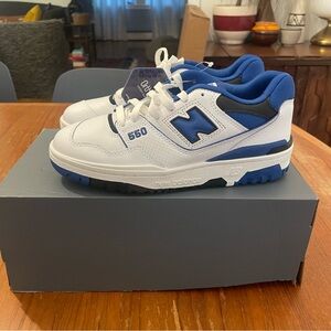 New Balance 550 White and Blue Sneakers